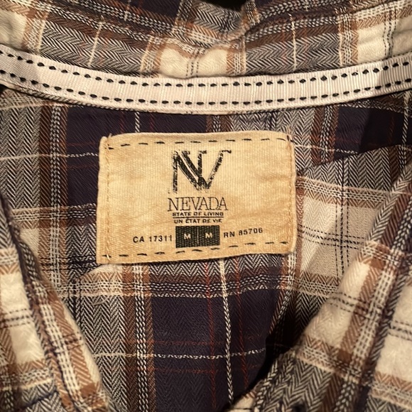 Blue and Brown Plaid Button Up - Picture 5 of 10